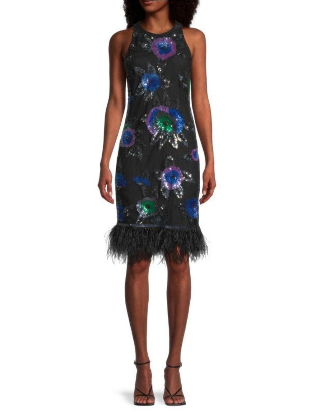 Ungaro Women’s Embellished Feather Cocktail Dress L NWOT - Picture 2 of 12